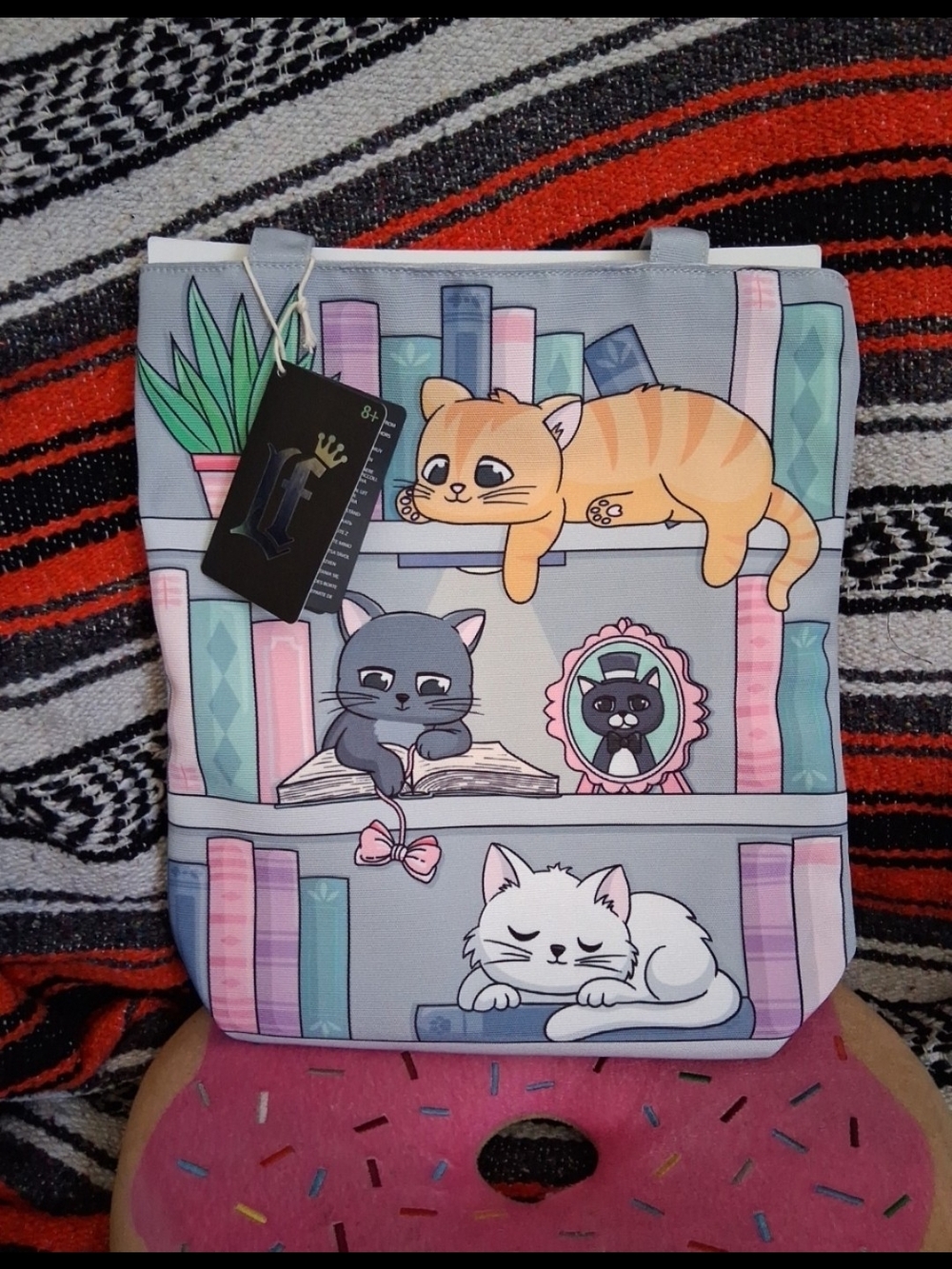 Loungefly Bookish Cat Tote Bag Books-A-Million Exclusive New With Tags